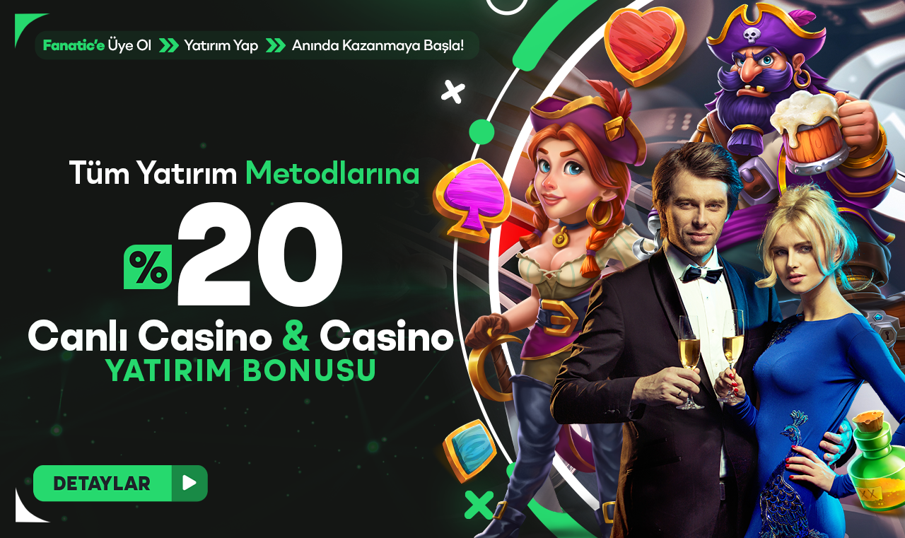 %20 Canlı Casino&Slot Yatırım Bonusu